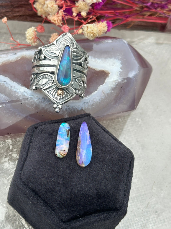 Australian Opal Empress Lotus Crown Ring MTO