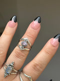 Lilac Amethyst Double Wishbone Ring MTO