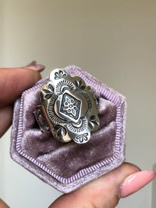 Heavy Stamped Scalloped Saddle Ring MTO