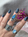 Labradorite Daisy Ring Size M1/2~N