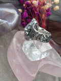 Lavender Moon Quartz Molten Claw Ring Size R1/2~S