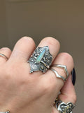 Australian Opal Empress Lotus Crown Ring Size S