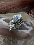 Moonstone Empress Lotus Crown Ring Size M