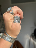 Heavy Stamped Scalloped Concho Ring MTO