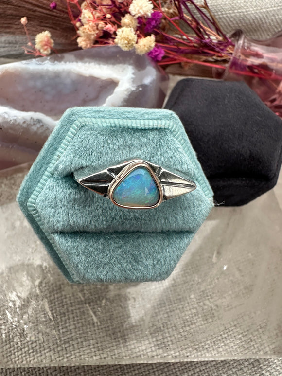 Australian Opal Signet Ring Size U