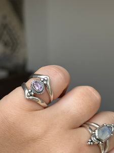 Lilac Amethyst Double Wishbone Ring MTO