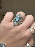 Moonstone Empress Lotus Crown Ring MTO