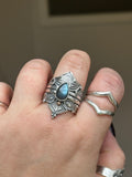 Labradorite Empress Lotus Crown Ring MTO