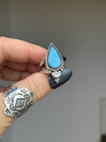 Labradorite Daisy Ring Size M1/2~N