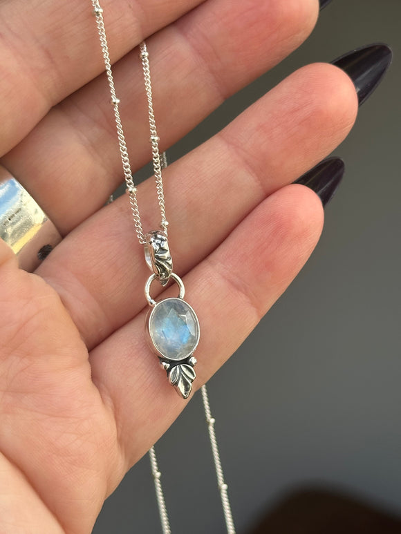 Mini Leafy Moonstone Pendant MTO