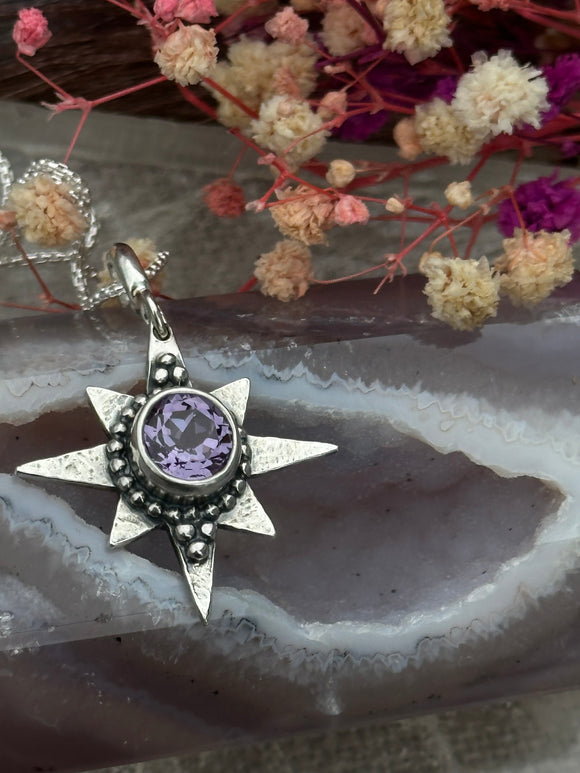 Synthetic Alexandrite Star Pendant