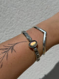 Heavy Stamped Sunset Labradorite Cuff Bracelet