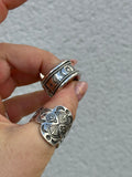Moonstone Angel Wing Wide Band Ring