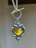 Amber Heart Toggle Chain Necklace