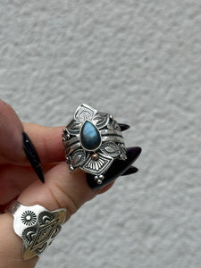 Labradorite Empress Lotus Crown Ring MTO