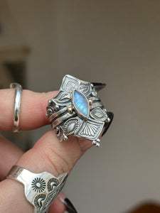 Moonstone Empress Lotus Crown Ring MTO