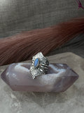 Moonstone Empress Lotus Crown Ring Size M