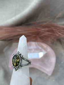 Green Baltic Amber Ring MTO